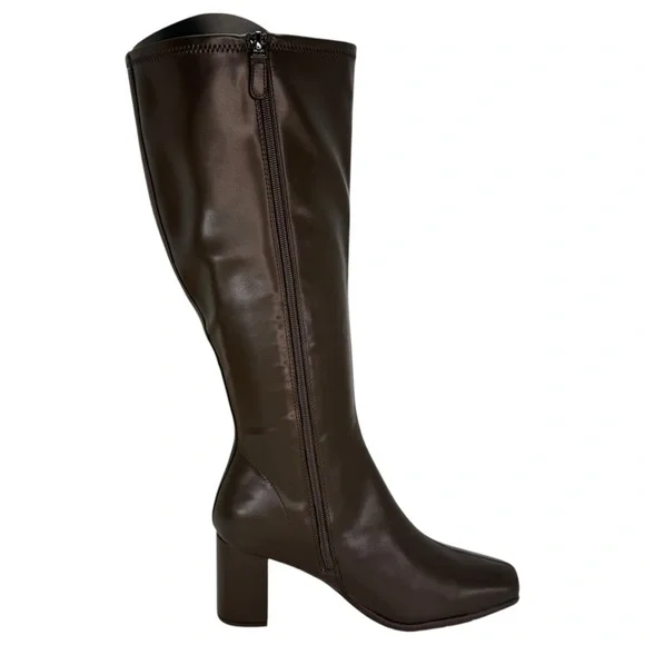 Aerosoles Micah Brown Faux Stretch Leather Knee High Womens Boots Size 9.5W - Picture 5 of 12